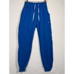 FIGS Zamora Jogger Scrub Pants Women S Royal Blue W23 Elastic Technical FLAW